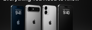 Promotional image showing the Apple iPhone 17 lineup, including iPhone 17, iPhone 17 Air, iPhone 17 Pro, and iPhone 17 Pro Max. The phones are displayed side by side against a dark background with text reading “Apple iPhone 17 Lineup: Everything You Need to Know.