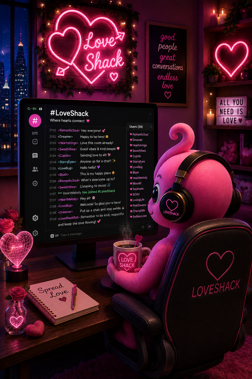 Morphling representing the LoveShack chat room