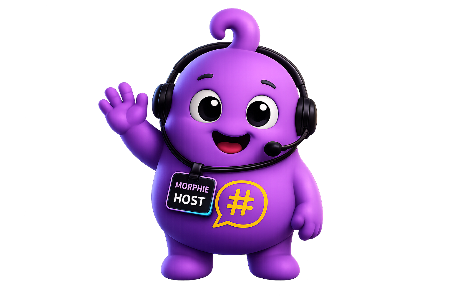 Morphie Host welcoming visitors to the chat room directory