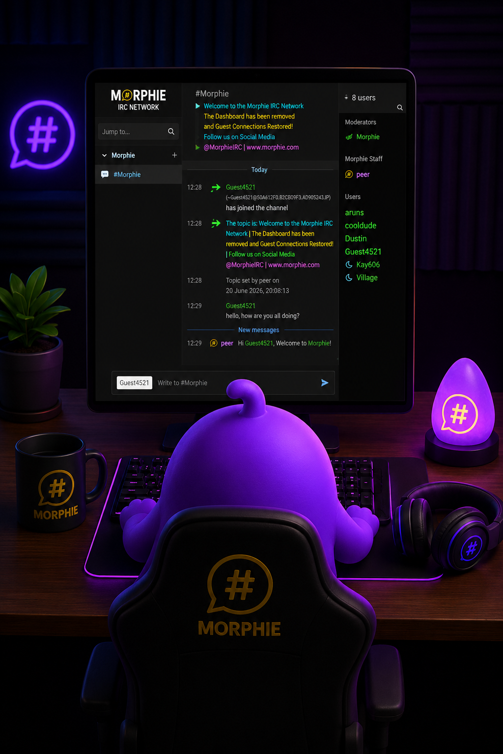 Purple Morphling using the Morphie chat client